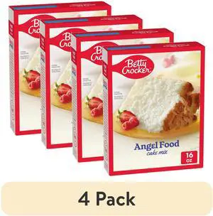 Betty Crocker Angel Food Cake Mix, Just Add Water, 16 oz (4 Pack) Betty Crocker Angel Food Cake Mix, Just Add Water, 16 oz (4 Pack)