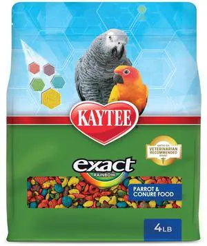 Kaytee Exact Rainbow Parrot & Conure Pet Bird Food, 4 Pounds Kaytee Exact Rainbow Parrot & Conure Pet Bird Food, 4 Pounds