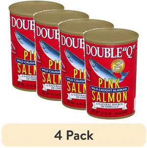 Double "Q" Wild Caught Alaskan Canned Pink Salmon, 14.75 oz, 4 Pack Double "Q" Wild Caught Alaskan Canned Pink Salmon, 14.75 oz, 4 Pack
