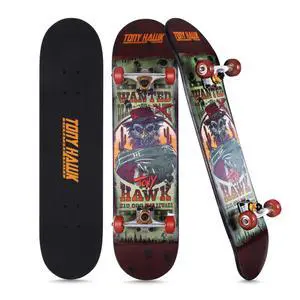 Tony Hawk Wanted Hawk Lenticular 31" Skateboard with 52mm Wheels Tony Hawk Wanted Hawk Lenticular 31" Skateboard with 52mm Wheels