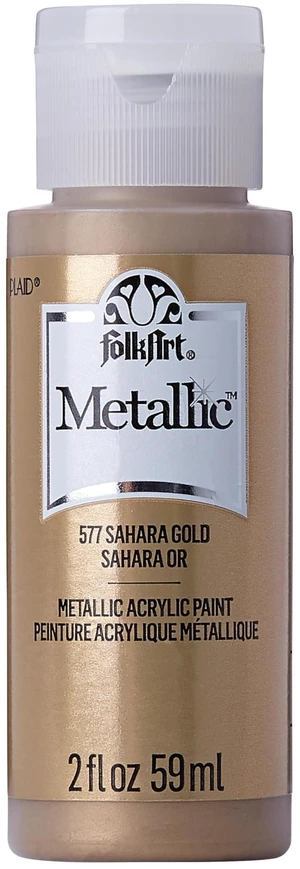 FolkArt Metallic Acrylic Paint, Sashara Gold, 2 oz, 577 FolkArt Metallic Acrylic Paint, Sashara Gold, 2 oz, 577