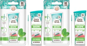 GuruNanda 2-in-1 QuickPik Toothpick & Interdental Pick, 60 Count (Pack of 2), Soft Rubber Bristles for Plaque Removal & Improved Oral Care, with Travel Case GuruNanda 2-in-1 QuickPik Toothpick & Interdental Pick, 60 Count (Pack of 2), Soft Rubber Bristles for Plaque Removal & Improved Oral Care, with Travel Case