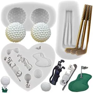 Silicone Golf Ball Fondant Mold Set of 3 Silicone Golf Ball Fondant Mold Set of 3