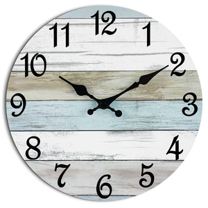 CHYLIN Wall Clock Silent Non-Ticking Battery Operated Rustic Coastal CHYLIN Wall Clock Silent Non-Ticking Battery Operated Rustic Coastal