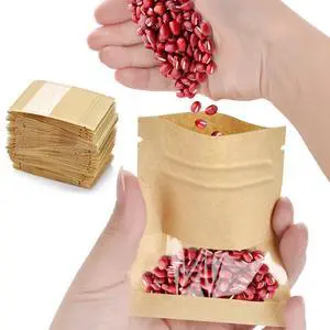 100 Pcs Resealable Kraft Seed Envelopes with Window, 2.7"x3.5" Mini Bags, Empty Seed Packets, Coffee Sample Bags, Food Spice Storage Bag 100 Pcs Resealable Kraft Seed Envelopes with Window, 2.7"x3.5" Mini Bags, Empty Seed Packets, Coffee Sample Bags, Food Spice Storage Bag