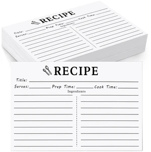 100 Blank Recipe Cards, 3x5, Double Sided, White, for Bridal Shower and Wedding 100 Blank Recipe Cards, 3x5, Double Sided, White, for Bridal Shower and Wedding