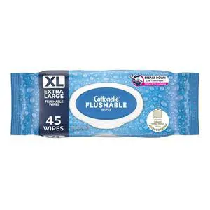 Cottonelle XL Flushable Wet Wipes, 1 Flip-Top Pack, 45 Count Cottonelle XL Flushable Wet Wipes, 1 Flip-Top Pack, 45 Count