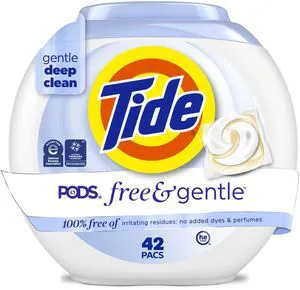 Tide Pods Free and Gentle Laundry Detergent Soap Pacs, 42 Count Tide Pods Free and Gentle Laundry Detergent Soap Pacs, 42 Count