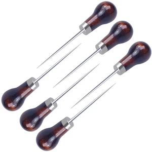 6 Pcs Gourd Shape Wooden Handle Scratch Awl Tool for Leather Craft Sewing Cloth Pouch Hole DIY Handmade 6 Pcs Gourd Shape Wooden Handle Scratch Awl Tool for Leather Craft Sewing Cloth Pouch Hole DIY Handmade