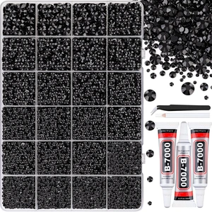 Black Flatback Resin Rhinestones, 32000Pcs, Bedazzler Kit with 3x10ml B7000 Jewelry Glue and Tweezers for Crafting Nail Art Black Flatback Resin Rhinestones, 32000Pcs, Bedazzler Kit with 3x10ml B7000 Jewelry Glue and Tweezers for Crafting Nail Art