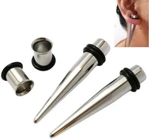 1G-7mm Stainless Steel Ear Stretching Kit with 2 Tapers and 2 Single Flare Flesh Tunnels (4 Pieces) 1G-7mm Stainless Steel Ear Stretching Kit with 2 Tapers and 2 Single Flare Flesh Tunnels (4 Pieces)
