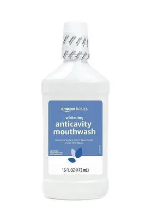 Amazon Basics Whitening Anticavity Mouthwash, Fresh Mint, 16 fl oz, 1-Pack Amazon Basics Whitening Anticavity Mouthwash, Fresh Mint, 16 fl oz, 1-Pack