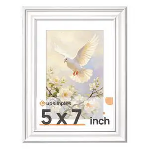 Upsimples 5x7 Picture Frame, Vintage Frame Decor, 1 Pack, White Upsimples 5x7 Picture Frame, Vintage Frame Decor, 1 Pack, White