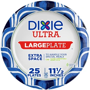 Dixie Ultra Heavy Duty Paper Plates, Large, 11-Inch, 25 Count, 3X Stronger* Dixie Ultra Heavy Duty Paper Plates, Large, 11-Inch, 25 Count, 3X Stronger*