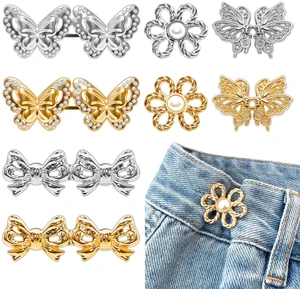 8 Sets Adjustable Detachable Decorative Waist Buckles, Jeans Buttons for Crystal Pants (Gold) 8 Sets Adjustable Detachable Decorative Waist Buckles, Jeans Buttons for Crystal Pants (Gold)