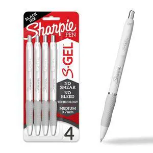 Sharpie S-Gel Gel Pens, Black Ink, Medium Point (0.7mm), 4 Count - Back to School, Teacher Supplies, Journaling Sharpie S-Gel Gel Pens, Black Ink, Medium Point (0.7mm), 4 Count - Back to School, Teacher Supplies, Journaling