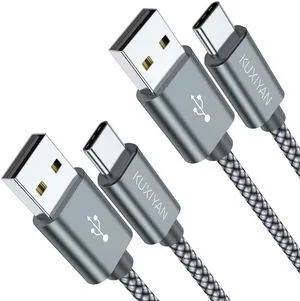 USB-C Cable 2-Pack 3FT Nylon Braided Fast Charging Sync Cord Compatible with iPhone 17 Air/16 Pro Max, Samsung Galaxy S10 Plus, Google Pixel 2 (Gray) USB-C Cable 2-Pack 3FT Nylon Braided Fast Charging Sync Cord Compatible with iPhone 17 Air/16 Pro Max, Samsung Galaxy S10 Plus, Google Pixel 2 (Gray)