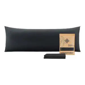 DOWNSTORIA Body Pillow Cover 20x54 Inch Ultra Soft Microfiber Envelope Closure Long Pillowcase Black DOWNSTORIA Body Pillow Cover 20x54 Inch Ultra Soft Microfiber Envelope Closure Long Pillowcase Black