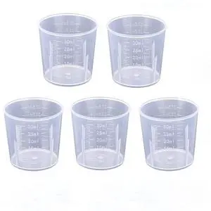 30ml Plastic Liquid Measuring Cups - 5 Pack, 1oz, Clear 30ml Plastic Liquid Measuring Cups - 5 Pack, 1oz, Clear