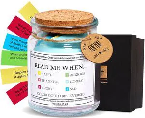 Bible Verse Jar, Daily Motivational Scripture Prayer Hope, Christian Gift for Mother's Day, Birthday, Mom, Women, Men, Teen, Friends Bible Verse Jar, Daily Motivational Scripture Prayer Hope, Christian Gift for Mother's Day, Birthday, Mom, Women, Men, Teen, Friends