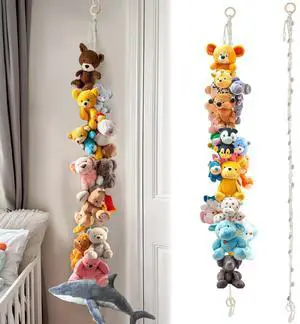 Rainflow Cotton Hanging Storage Chain Display Holder for Stuffed Animals Rainflow Cotton Hanging Storage Chain Display Holder for Stuffed Animals