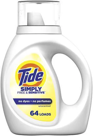 Tide Simply Liquid Laundry Detergent, Free & Sensitive, 84fl oz, 64 Loads Tide Simply Liquid Laundry Detergent, Free & Sensitive, 84fl oz, 64 Loads