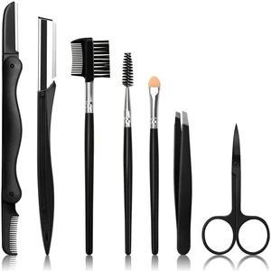 7 in 1 Eyebrow Razor Set with Brush, Scissors, Tweezers, Plastic Box for Women and Men Eyelash Facial Grooming 7 in 1 Eyebrow Razor Set with Brush, Scissors, Tweezers, Plastic Box for Women and Men Eyelash Facial Grooming
