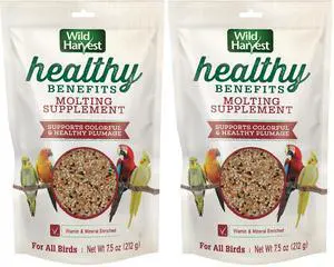 Wild Harvest Healthy Benefits Molting Supplement for All Birds, 7.5 oz, Pack of 2 Wild Harvest Healthy Benefits Molting Supplement for All Birds, 7.5 oz, Pack of 2