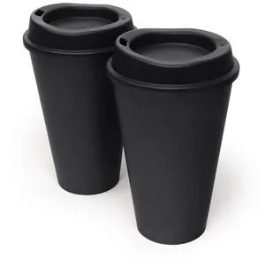 Rolling Sands 16 oz Reusable Coffee Cups with Lids 2-Pack, Black, USA Made, To Go Travel Cups for Hot or Cold Drinks, Dishwasher and Microwave Safe Rolling Sands 16 oz Reusable Coffee Cups with Lids 2-Pack, Black, USA Made, To Go Travel Cups for Hot or Cold Drinks, Dishwasher and Microwave Safe