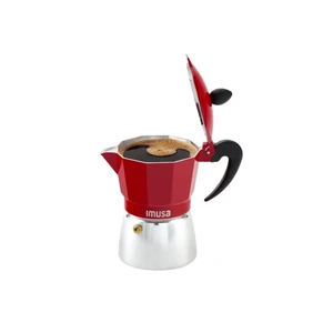 IMUSA USA B120-42T 3-Cup Aluminum Stovetop Coffeemaker Espresso Machine, Red IMUSA USA B120-42T 3-Cup Aluminum Stovetop Coffeemaker Espresso Machine, Red