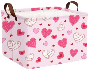 Large Heart Shaped Collapsible Storage Bin Basket Valentine's Day Room Decor (Pink Bottom Lines White Love) Large Heart Shaped Collapsible Storage Bin Basket Valentine's Day Room Decor (Pink Bottom Lines White Love)
