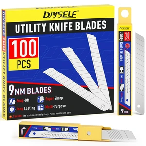 DIYSELF 100 Pack 9mm Utility Knife Blades, 60 Box Cutter Refills DIYSELF 100 Pack 9mm Utility Knife Blades, 60 Box Cutter Refills