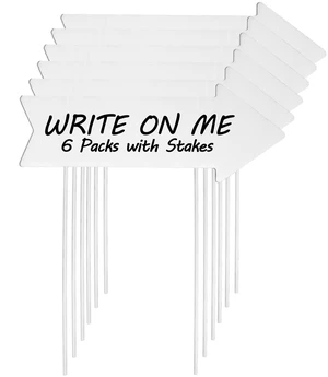 RAINFLOW Blank Arrow Yard Signs with Stakes, 6 Pack RAINFLOW Blank Arrow Yard Signs with Stakes, 6 Pack