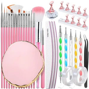 FANDAMEI Nail Art Kit with Stand, Nail Brushes, Dotting Tool, Palette, Holder for Painting Nails FANDAMEI Nail Art Kit with Stand, Nail Brushes, Dotting Tool, Palette, Holder for Painting Nails