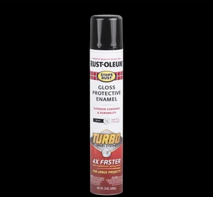 Rust-Oleum Stops Rust Turbo Protective Enamel Gloss Spray Paint, 334128, Black, 24 oz Rust-Oleum Stops Rust Turbo Protective Enamel Gloss Spray Paint, 334128, Black, 24 oz