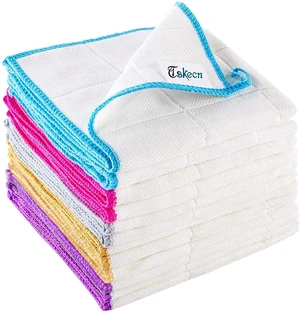 10-Piece Reusable Highly Absorbent Kitchen Dish Cloths Set for Bathroom and Counter Cleaning 10-Piece Reusable Highly Absorbent Kitchen Dish Cloths Set for Bathroom and Counter Cleaning