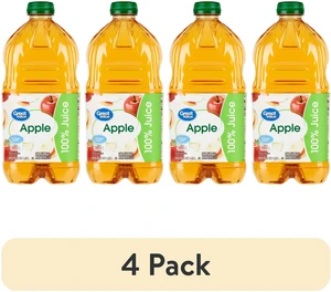 Great Value 100% Apple Juice No Added Sweeteners, 64 fl oz, 4 Pack Great Value 100% Apple Juice No Added Sweeteners, 64 fl oz, 4 Pack