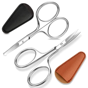 2 Pack Stainless Steel Rounded Tips Eyebrow Nose Hair Scissors 2 Pack Stainless Steel Rounded Tips Eyebrow Nose Hair Scissors