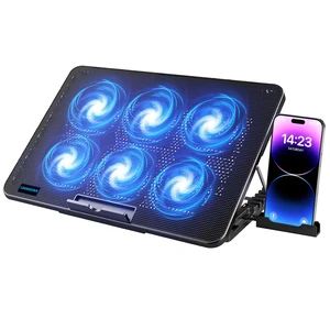 LIANGSTAR Laptop Cooling Pad, 6 Quiet Fans, 7 Height & Wind Speed Adjustable, 2 USB Ports & Phone Holder for 12-17 Inch Notebook (Black) LIANGSTAR Laptop Cooling Pad, 6 Quiet Fans, 7 Height & Wind Speed Adjustable, 2 USB Ports & Phone Holder for 12-17 Inch Notebook (Black)
