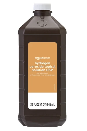 Amazon Basics Hydrogen Peroxide Topical Solution USP, 32 fl oz, First Aid Antiseptic, 1-Pack Amazon Basics Hydrogen Peroxide Topical Solution USP, 32 fl oz, First Aid Antiseptic, 1-Pack