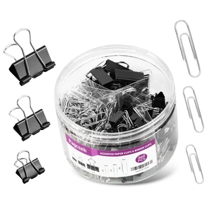 360 Pack Mixed Sizes Metal Paper Clips & Binder Clips, Medium & Large, for Office School Home Document Organizing Supplies 360 Pack Mixed Sizes Metal Paper Clips & Binder Clips, Medium & Large, for Office School Home Document Organizing Supplies