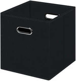 Black Foldable Fabric Storage Cube Bins, Organizer Baskets with Dual Handles for Home Organization Black Foldable Fabric Storage Cube Bins, Organizer Baskets with Dual Handles for Home Organization