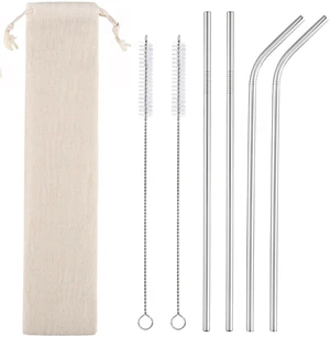 Set of 4 Stainless Steel Straws, 10.5", with Cleaning Brushes and Case, for 30 oz and 20 oz Tumblers Set of 4 Stainless Steel Straws, 10.5", with Cleaning Brushes and Case, for 30 oz and 20 oz Tumblers
