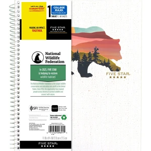 Five Star and National Wildlife Federation 820088FM Spiral Notebook + Study App, 1 Subject, College Ruled Paper, 11"x8.5", 80 Sheets, Forest Bear, 1 Count Five Star and National Wildlife Federation 820088FM Spiral Notebook + Study App, 1 Subject, College Ruled Paper, 11"x8.5", 80 Sheets, Forest Bear, 1 Count