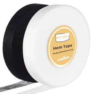 2 Rolls 3/4 Inch x 140 Yards No-Sew Iron-On Permanent Hemming Tape, White/Black for Dresses, Curtains & Clothing Fabric Craft Projects 2 Rolls 3/4 Inch x 140 Yards No-Sew Iron-On Permanent Hemming Tape, White/Black for Dresses, Curtains & Clothing Fabric Craft Projects