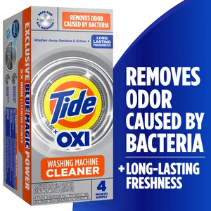 Tide Washing Machine Cleaner with Oxi Powder, Odor Eliminator and Washer Residue Remover, 4 Count Tide Washing Machine Cleaner with Oxi Powder, Odor Eliminator and Washer Residue Remover, 4 Count
