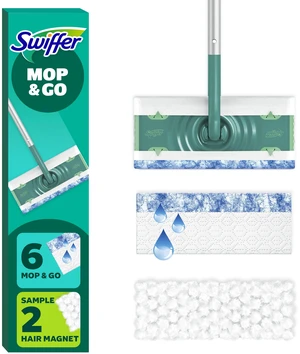 Swiffer Mop & Go Starter Kit (1 Device, 6 Hair Magnet Dry Cloths, 2 Mop & Go Wet Cloths) Swiffer Mop & Go Starter Kit (1 Device, 6 Hair Magnet Dry Cloths, 2 Mop & Go Wet Cloths)