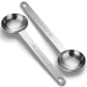 2Pcs Coffee Scoop Spoons, 15mL (1 Tbsp) Stainless Steel Measuring Spoons with Long Handle, for Ground Coffee, Tea & Baking Powder 2Pcs Coffee Scoop Spoons, 15mL (1 Tbsp) Stainless Steel Measuring Spoons with Long Handle, for Ground Coffee, Tea & Baking Powder