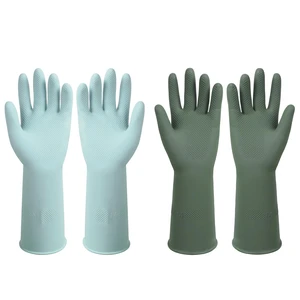 Reusable Rubber Kitchen Gloves for Dishwashing, 2 Pairs, Non-Slip, Long-Lasting Reusable Rubber Kitchen Gloves for Dishwashing, 2 Pairs, Non-Slip, Long-Lasting