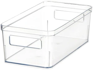 Mainstays 12in x 6in x 4in Medium Clear Plastic Pantry Storage Organizer Bin with Handles Mainstays 12in x 6in x 4in Medium Clear Plastic Pantry Storage Organizer Bin with Handles